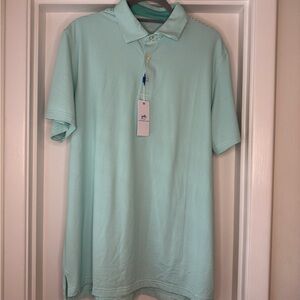 Southern Tide Men's Light Green Striped Polo Shirt